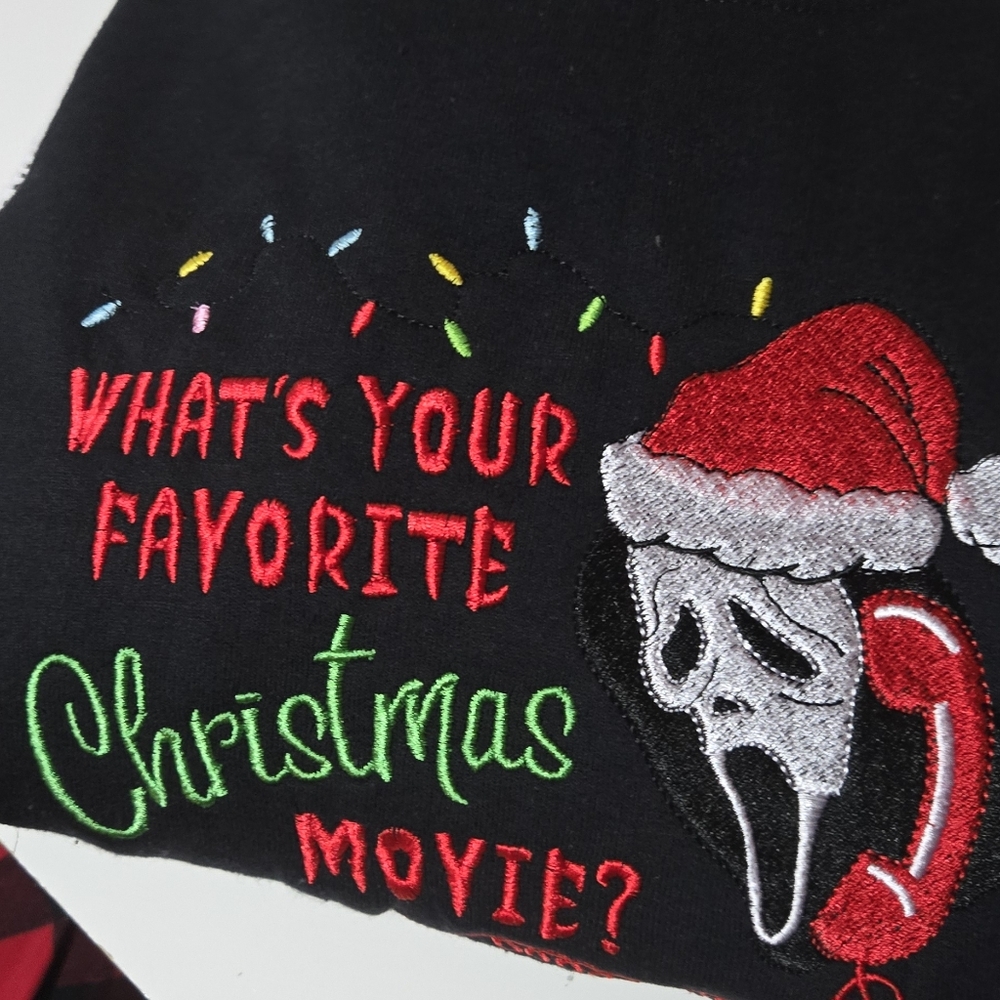 Scream Ghost Face Horror Movie Ugly Christmas embroid